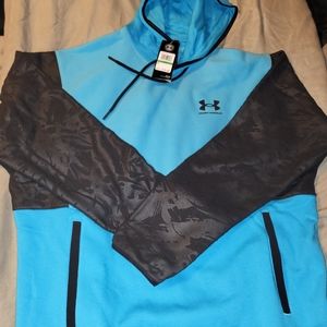 NEW, UNDER ARMOUR, SZ L, MEN'S UA PACK PRINTED PULLOVER HOODIE, BLUE/BLACK